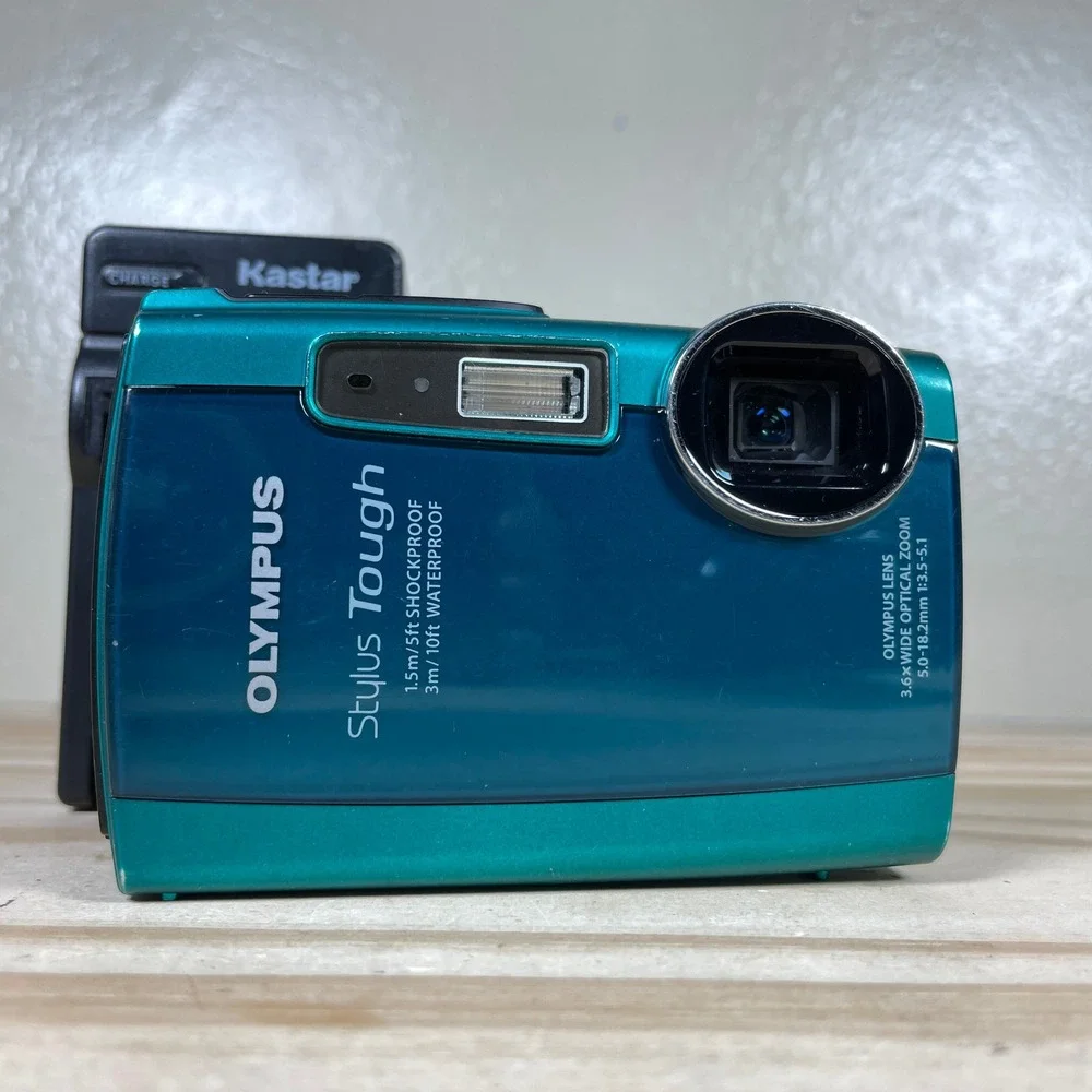 Olympus Stylus Tough-3000 12.0MP Digital Camera Bundle Blue w/ Charger + Battery